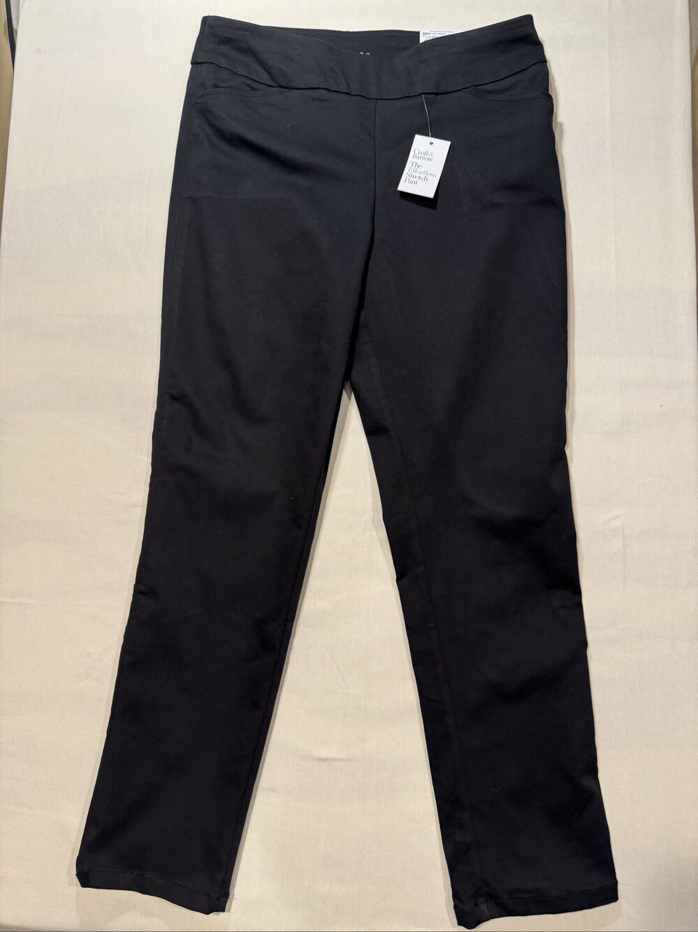 Women’s NWT Croft & Barrow Stretch Straight Leg Pants – Black – 12 Regular